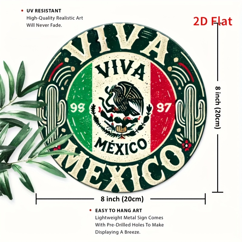 1pc Vintage 'Mexico' Round Met - Vintage Collectible Signs review and price