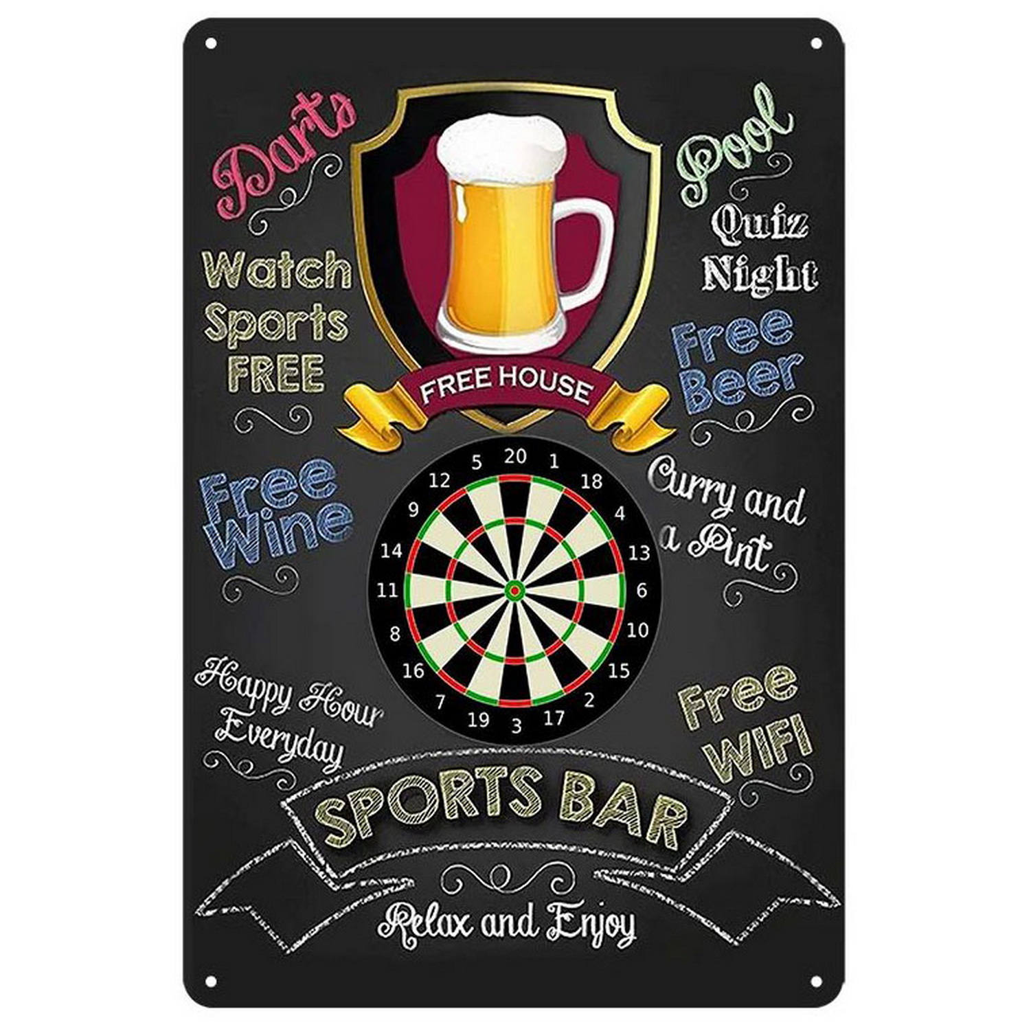 Vintage Darts & Beer Tin Sign, - Vintage Collectible Signs review and price