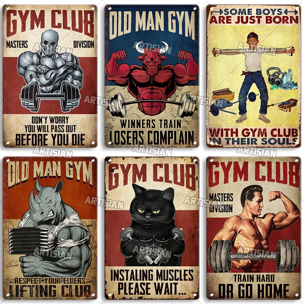 Old Man Gym Club Inspirational - Vintage Collectible Signs review and price
