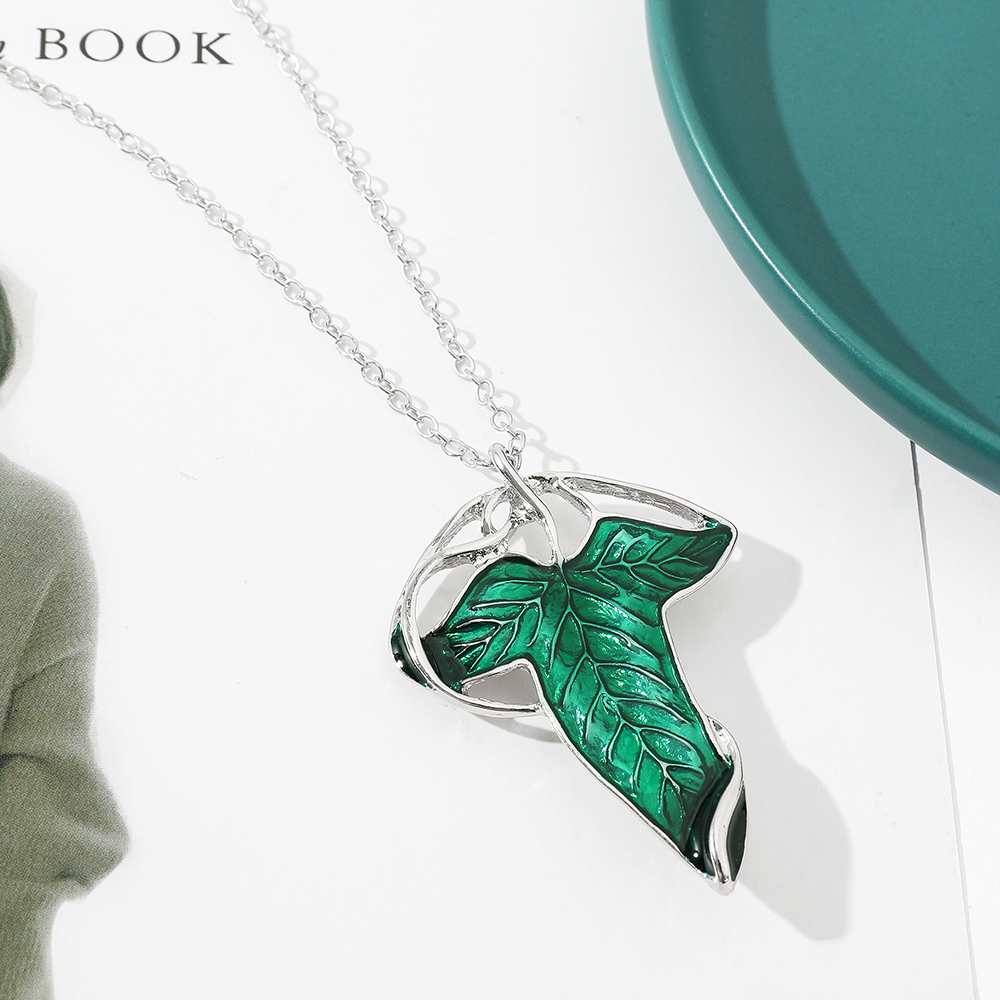 Vintage Green Leaf Pendant Nec - Vintage Item review and price